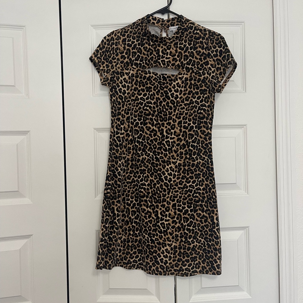 love, Fire Animal Print Mini Dress